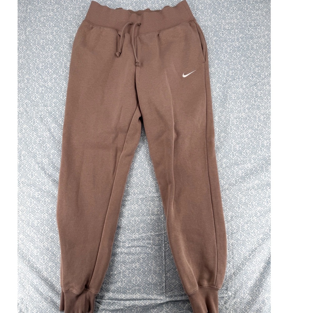 Nike Phoenix Fleece High Waisted Joggers Brown Mauve DQ5888-272 Womens Medium